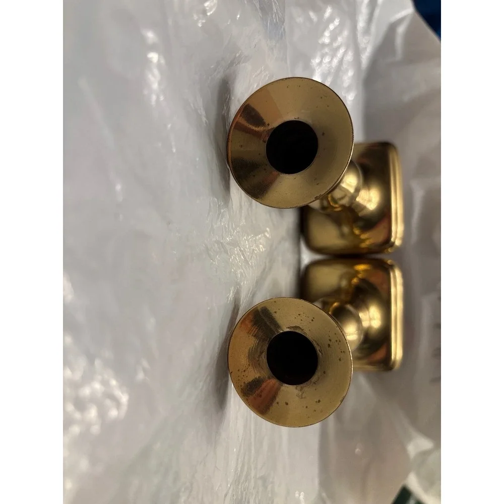 Set Of VTG 7'' Brass  Candle Holders Statement Piece Shelf Decor Table Decor MCM